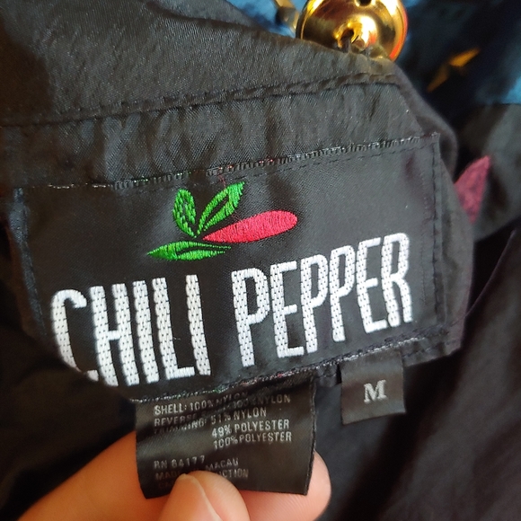 Vintage chilli pepper reversible women's jacket - Picture 3 of 6